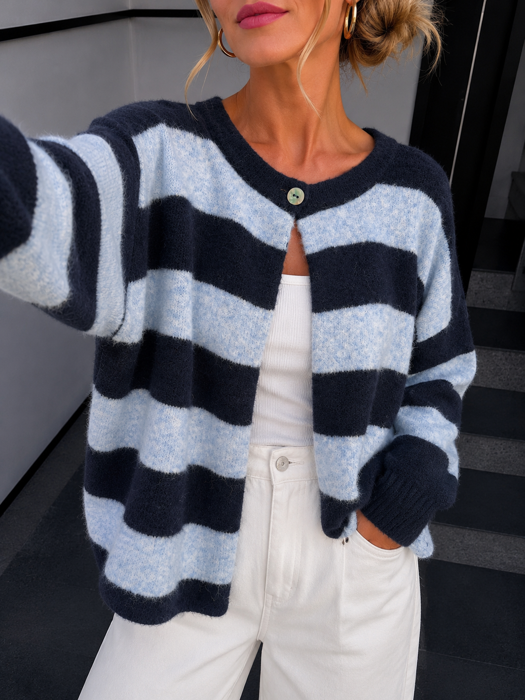 STREIFEN STRICKJACKE SHELLY - versch. Farben