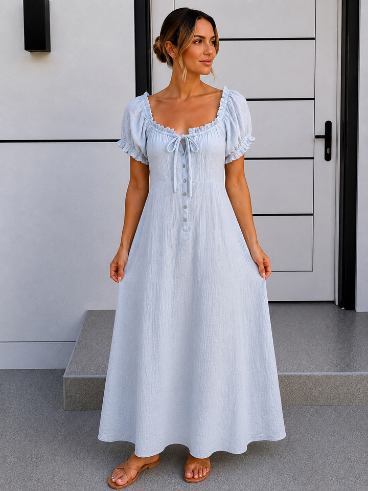 LANGES MUSSELIN SOMMERKLEID TINA - versch. Farben