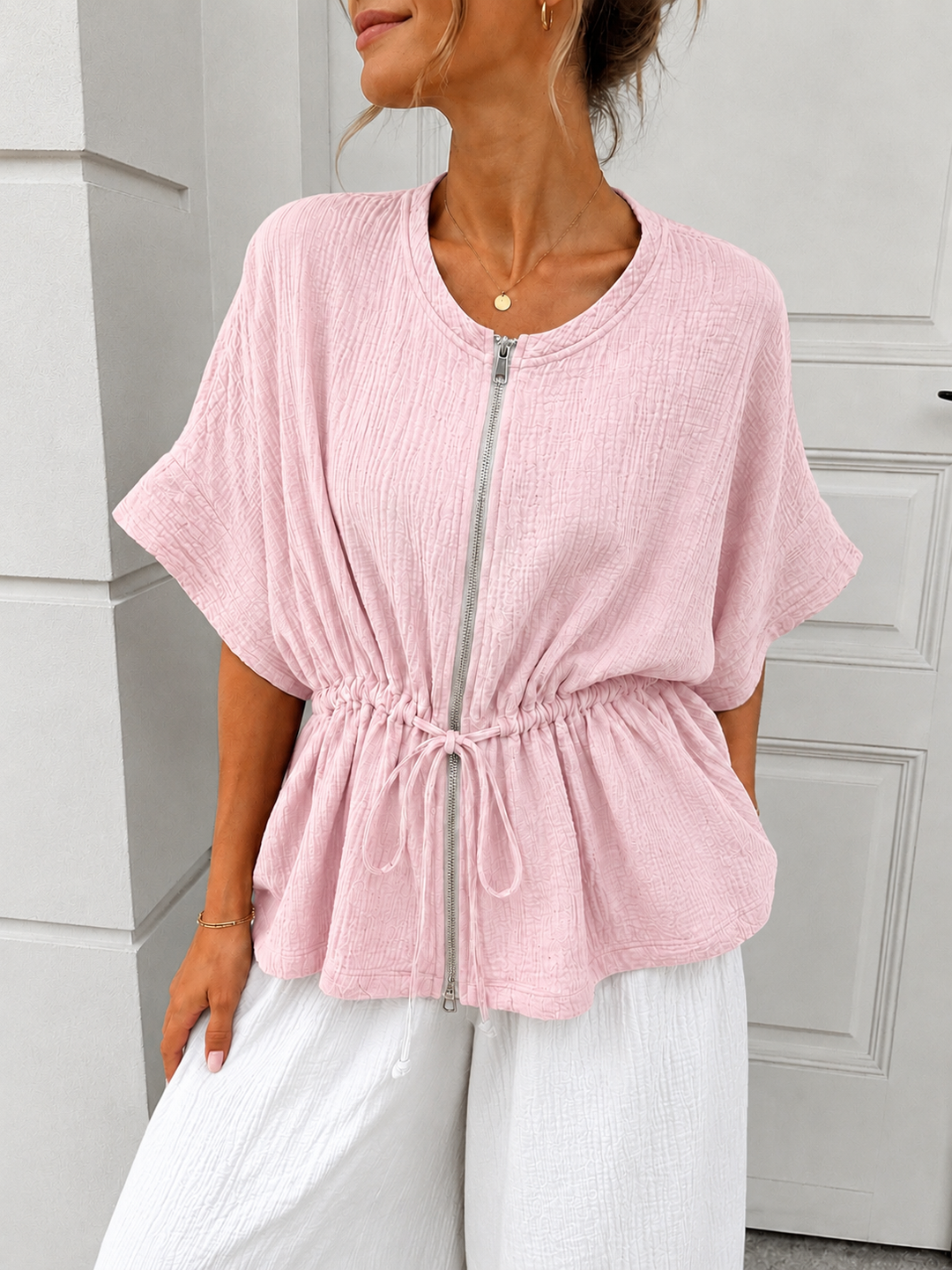 KURZARM MUSSELIN JACKE - versch. Farben
