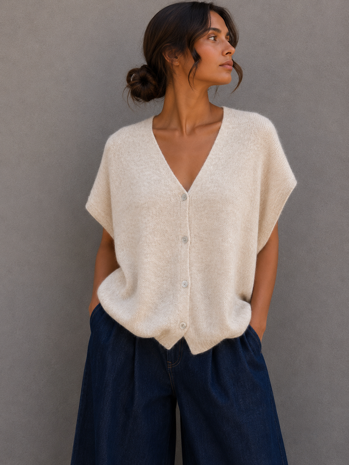 OVERSIZE KURZARM BASIC STRICKJACKE - versch. Farben