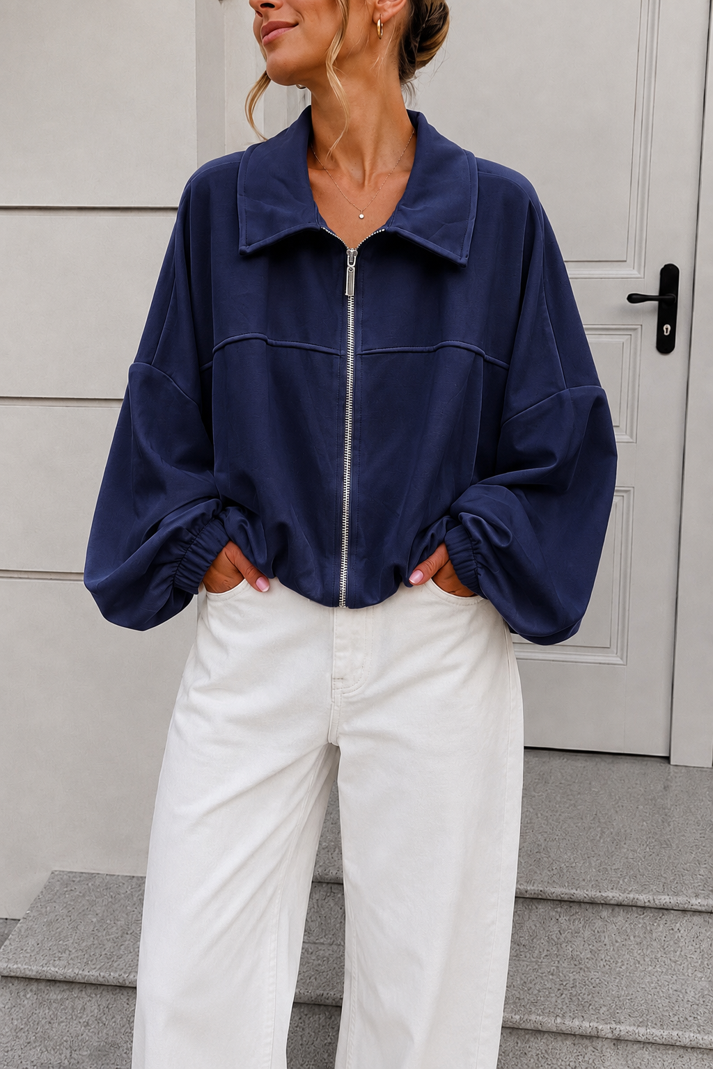 LOCKERE BALLON SWEATJACKE -versch. Farben