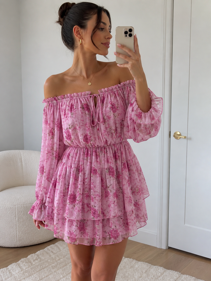 FLOWER OFF SHOULDER PLAYSUIT  - versch. Farben