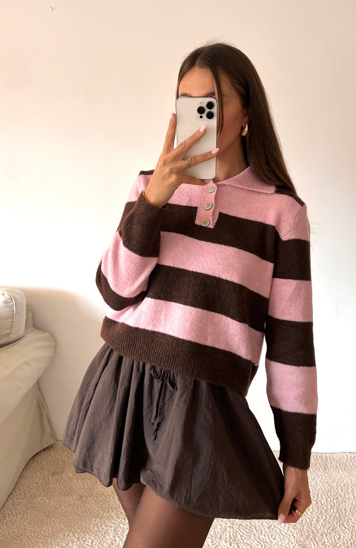 STREIFEN STRICKPULLOVER mit Kragen - versch. Farben