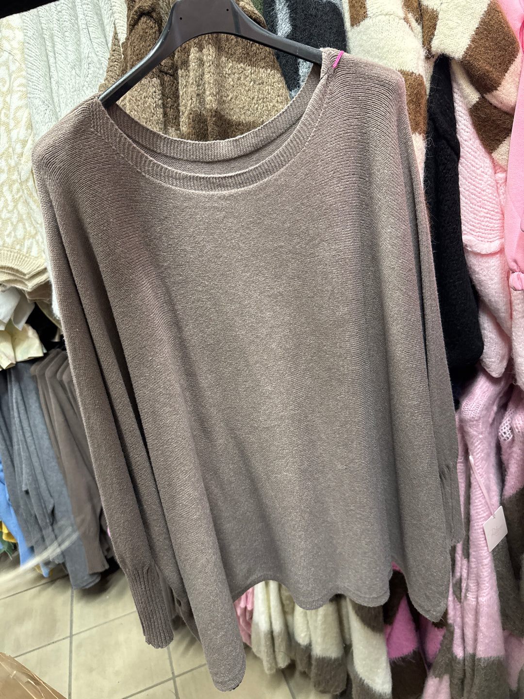 LANGER OVERSIZE BASIC PULLOVER - versch. Farben