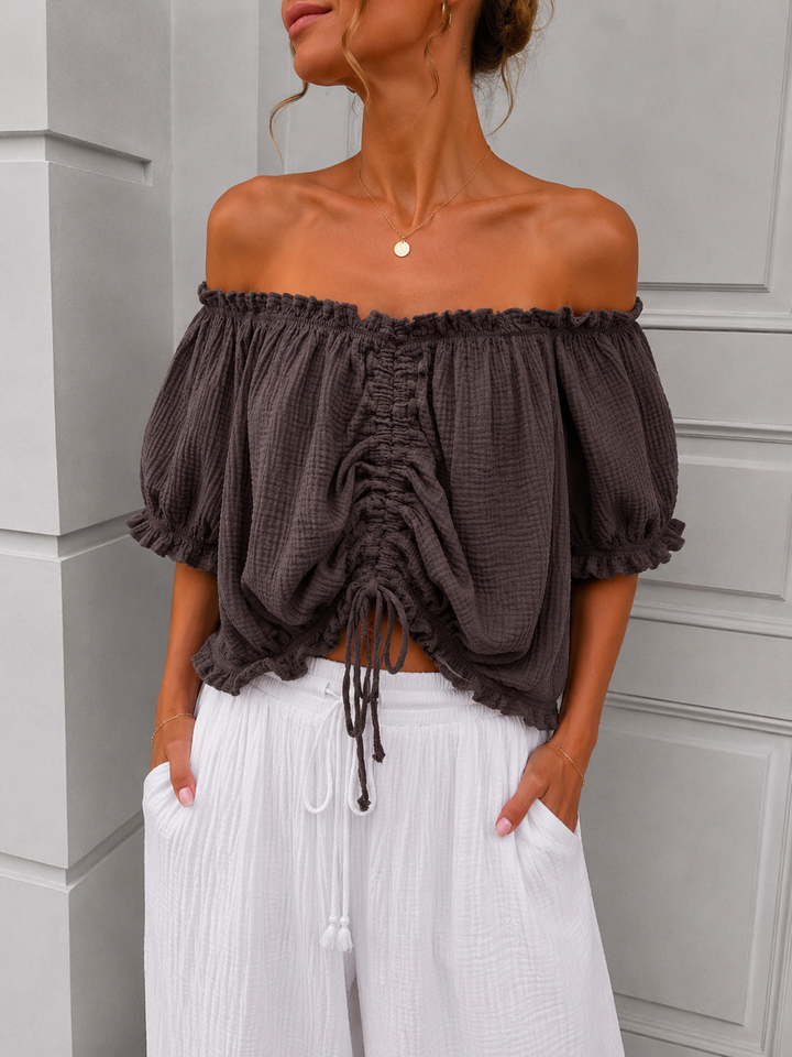 CROP MUSSELIN BLUSE HANNA - versch. Farben