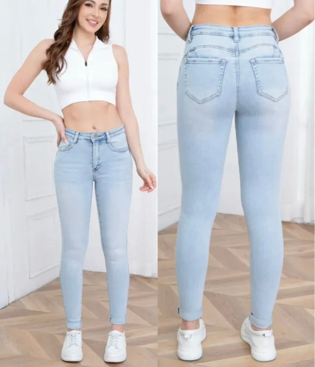 LIGHT BLUE SKINNY PUSH UP JEANS TELDA