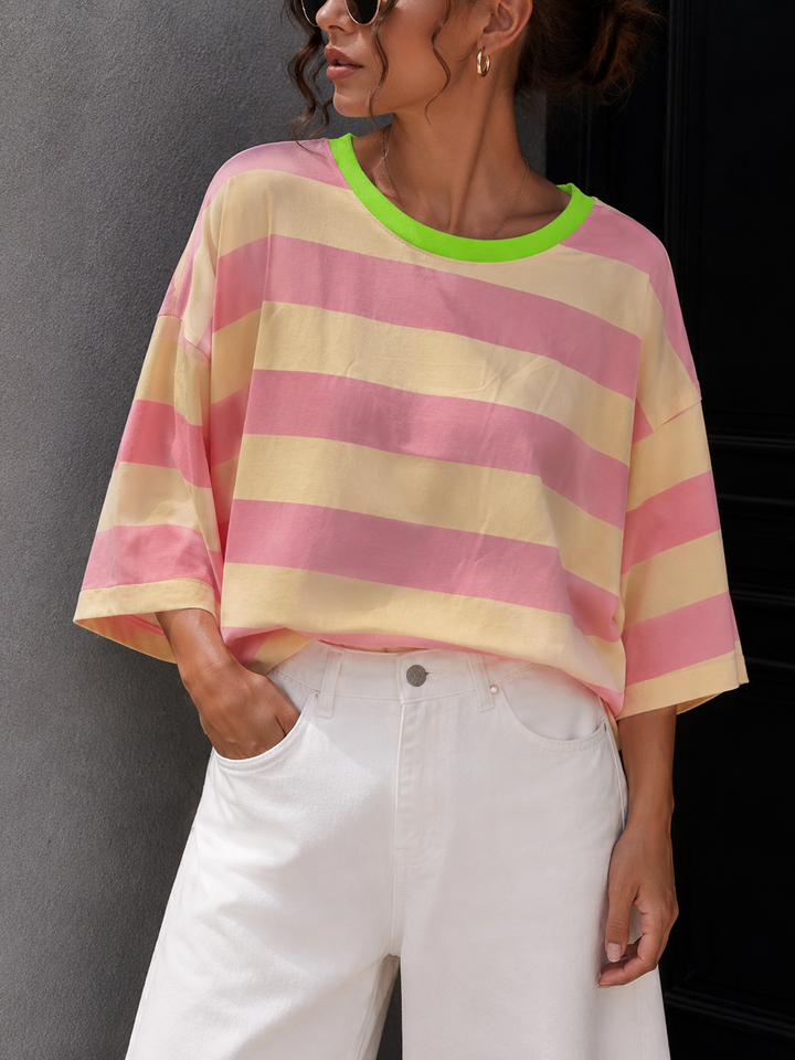 OVERSIZE STREIFEN T-SHIRT MARLA - versch. Farben