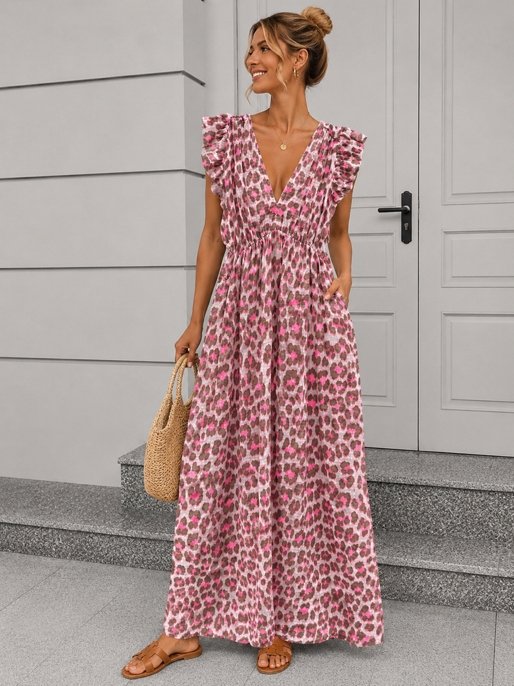 LANGES LEO MUSSELIN KLEID KATE - versch. Farben