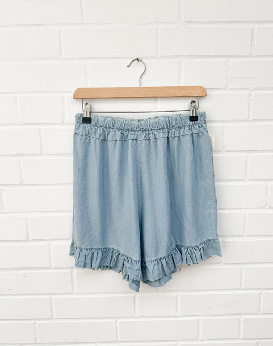 RÜSCHEN JEANS SHORTS - versch. Farben