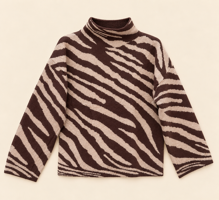 ZEBRA STRICKPULLOVER - Braun