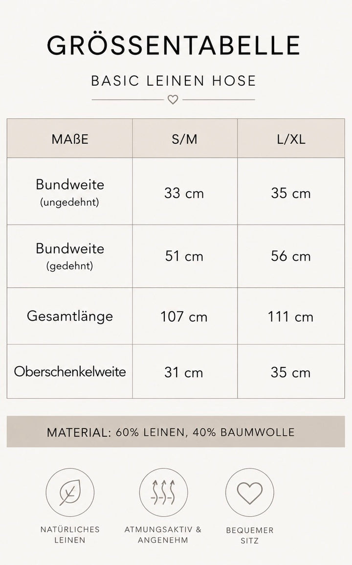 BASIC LEINEN HOSE - versch. Farben