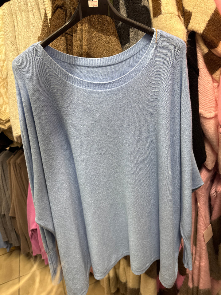 LANGER OVERSIZE BASIC PULLOVER - versch. Farben