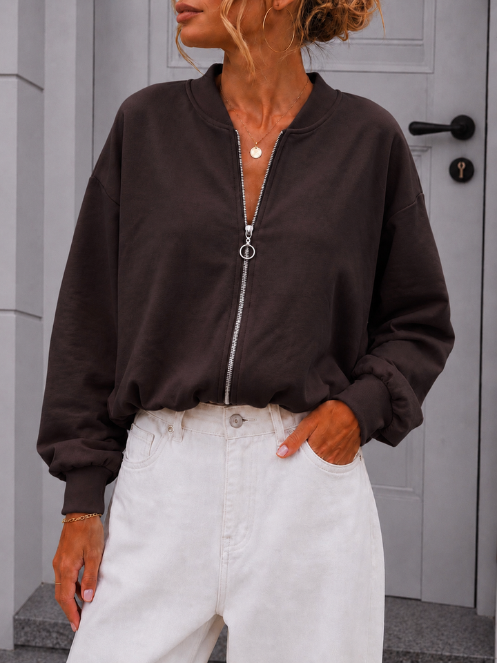 SWEATJACKE KELLY mit Raffung - versch. Farben