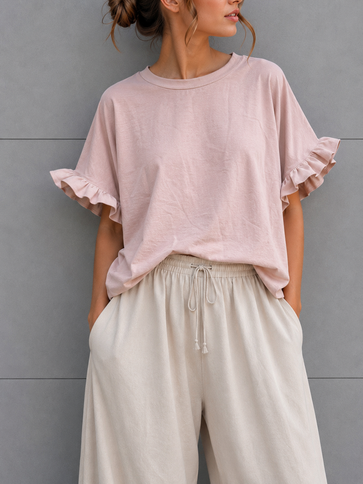 BASIC SHIRT ELLA mit Rüschen - versch. Farben