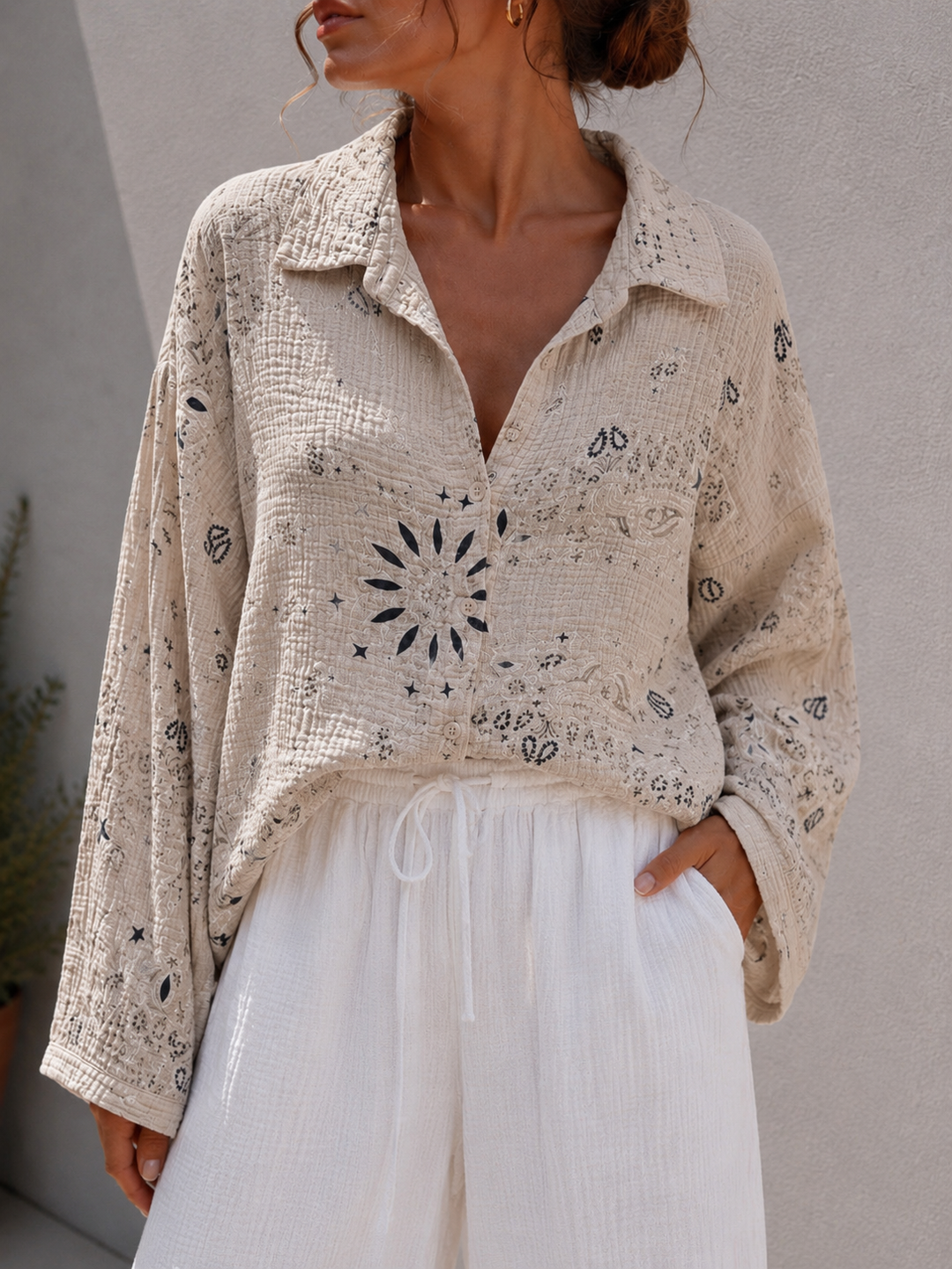 PAISLEY MUSSELIN BLUSE - versch. Farben