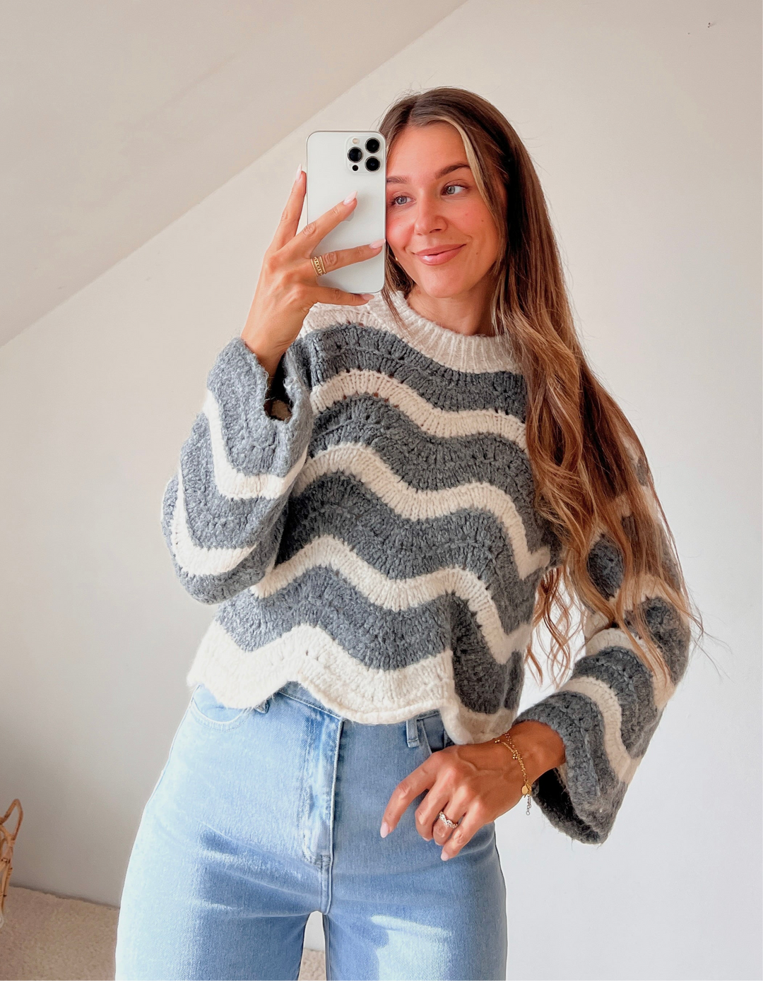 WAVE STRICKPULLOVER - grau