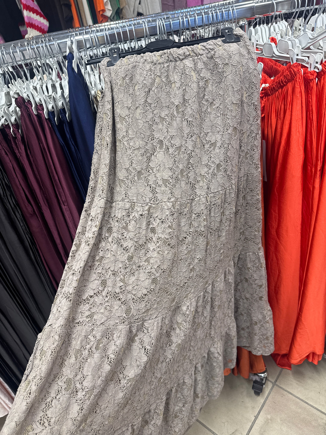 MIDI LACE ROCK - Taupe