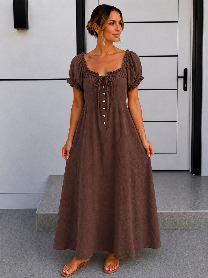 LANGES MUSSELIN SOMMERKLEID TINA - versch. Farben