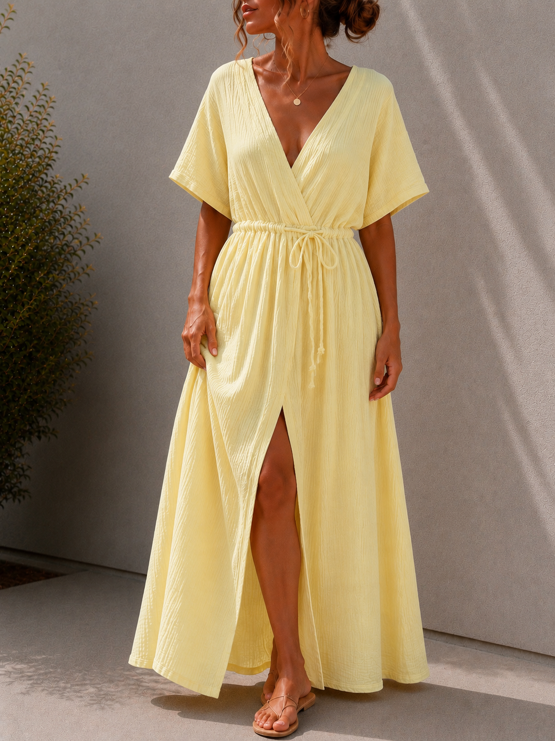 LANGES MUSSELIN KLEID SABINE - versch. Farben