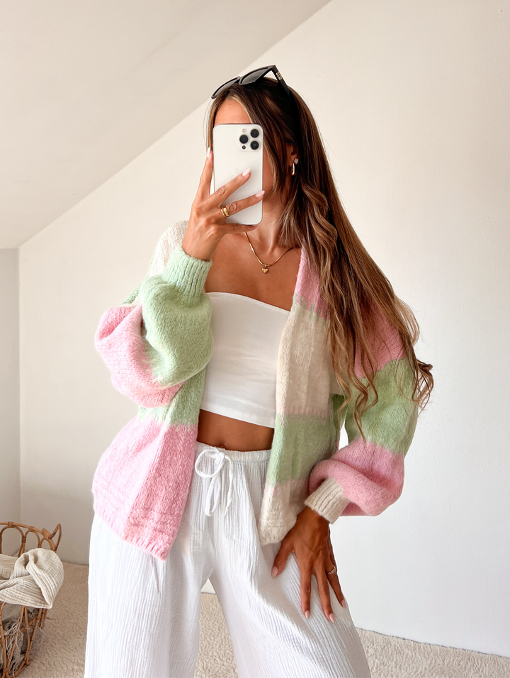 CARDIGAN STRAWBERRY MATCHA