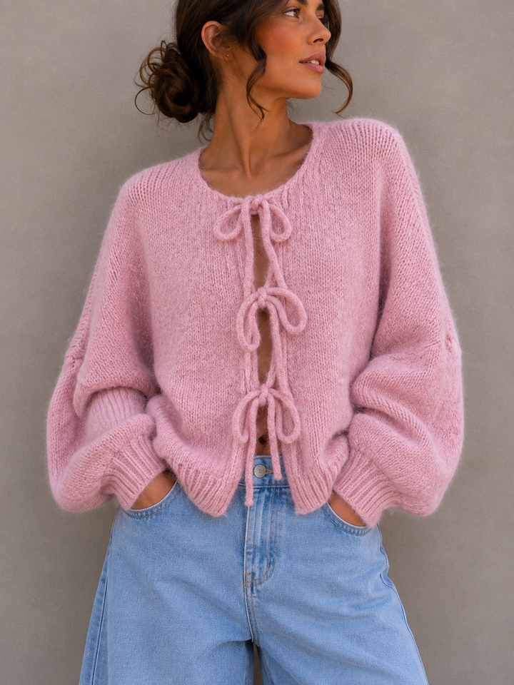 SCHLEIFEN STRICKJACKE JULIA - versch. Farben