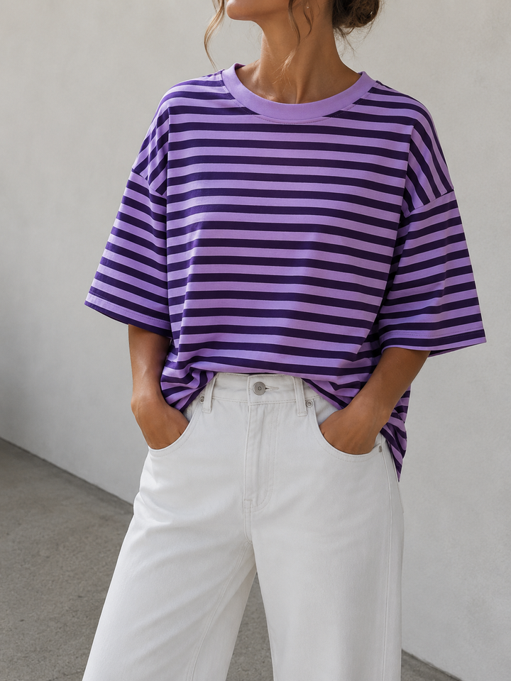 LOCKERES STREIFEN T-SHIRT SHANDY - versch. Farben