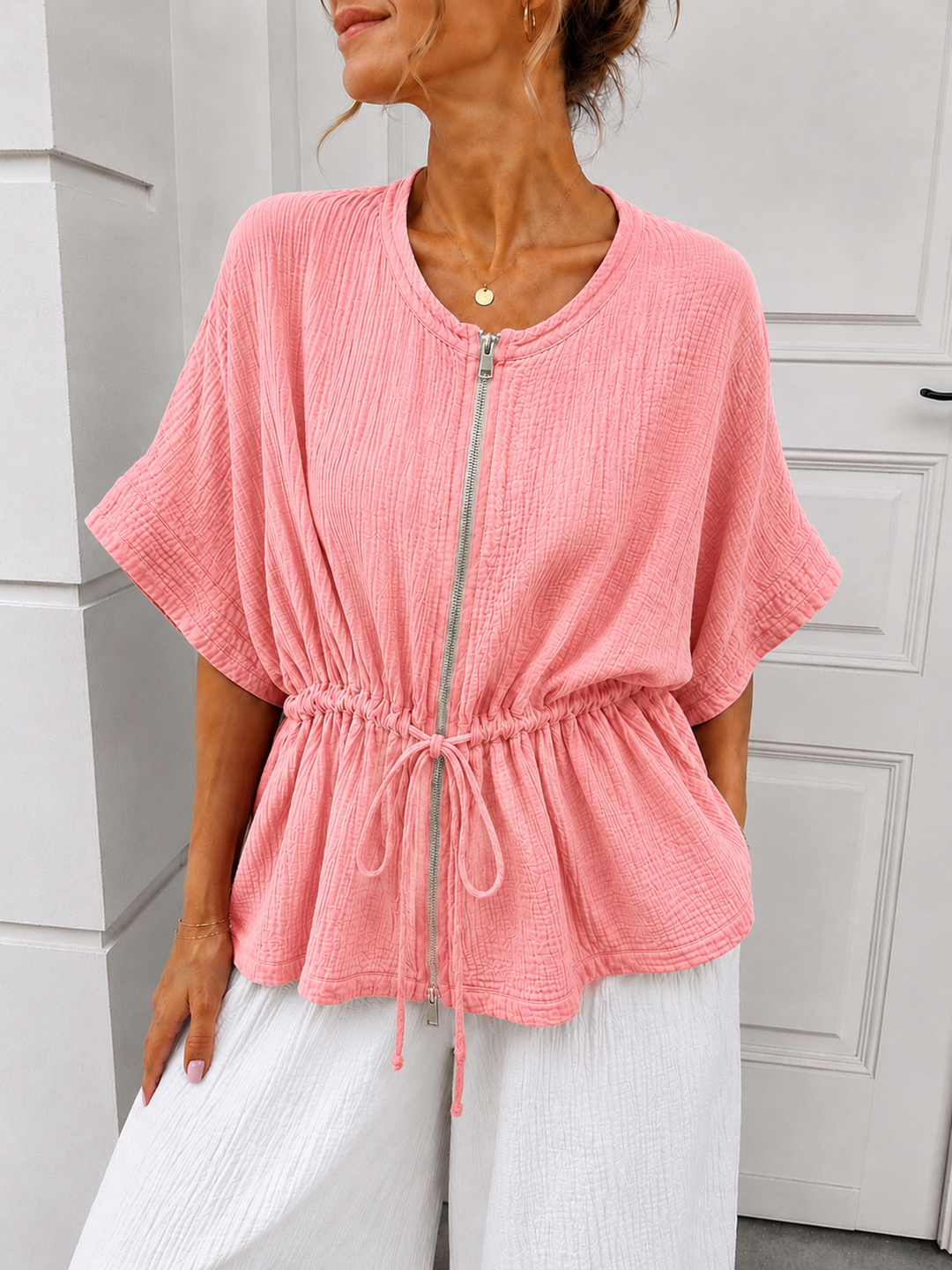 KURZARM MUSSELIN JACKE - versch. Farben