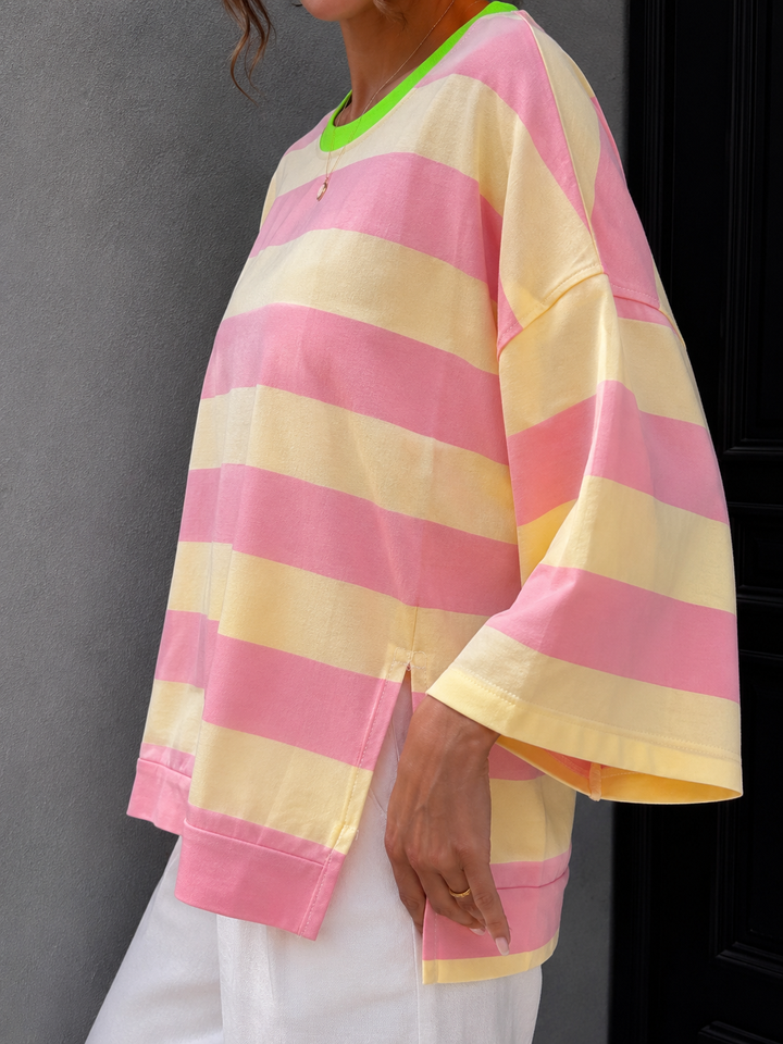 OVERSIZE STREIFEN T-SHIRT MARLA - versch. Farben