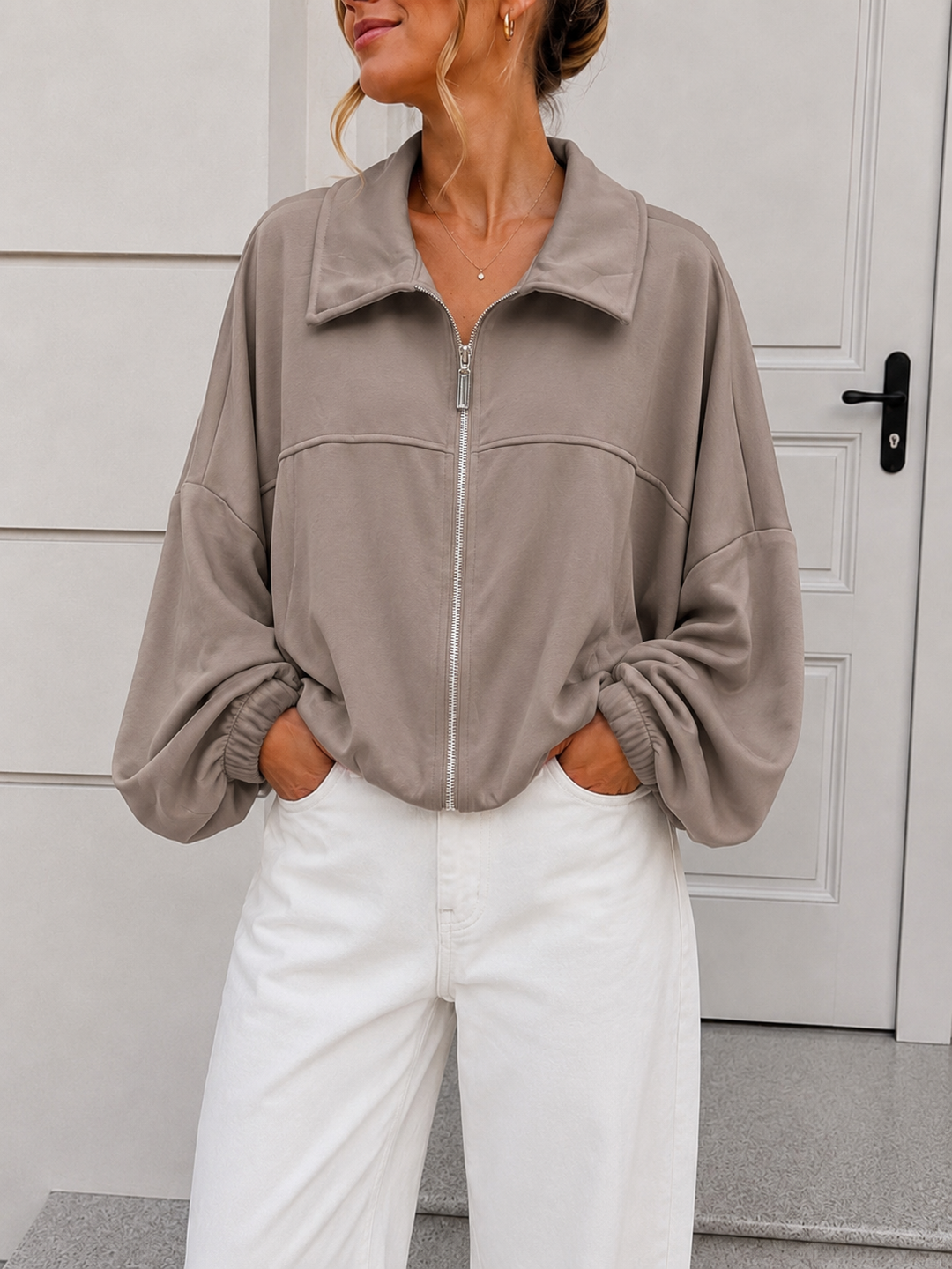 LOCKERE BALLON SWEATJACKE -versch. Farben