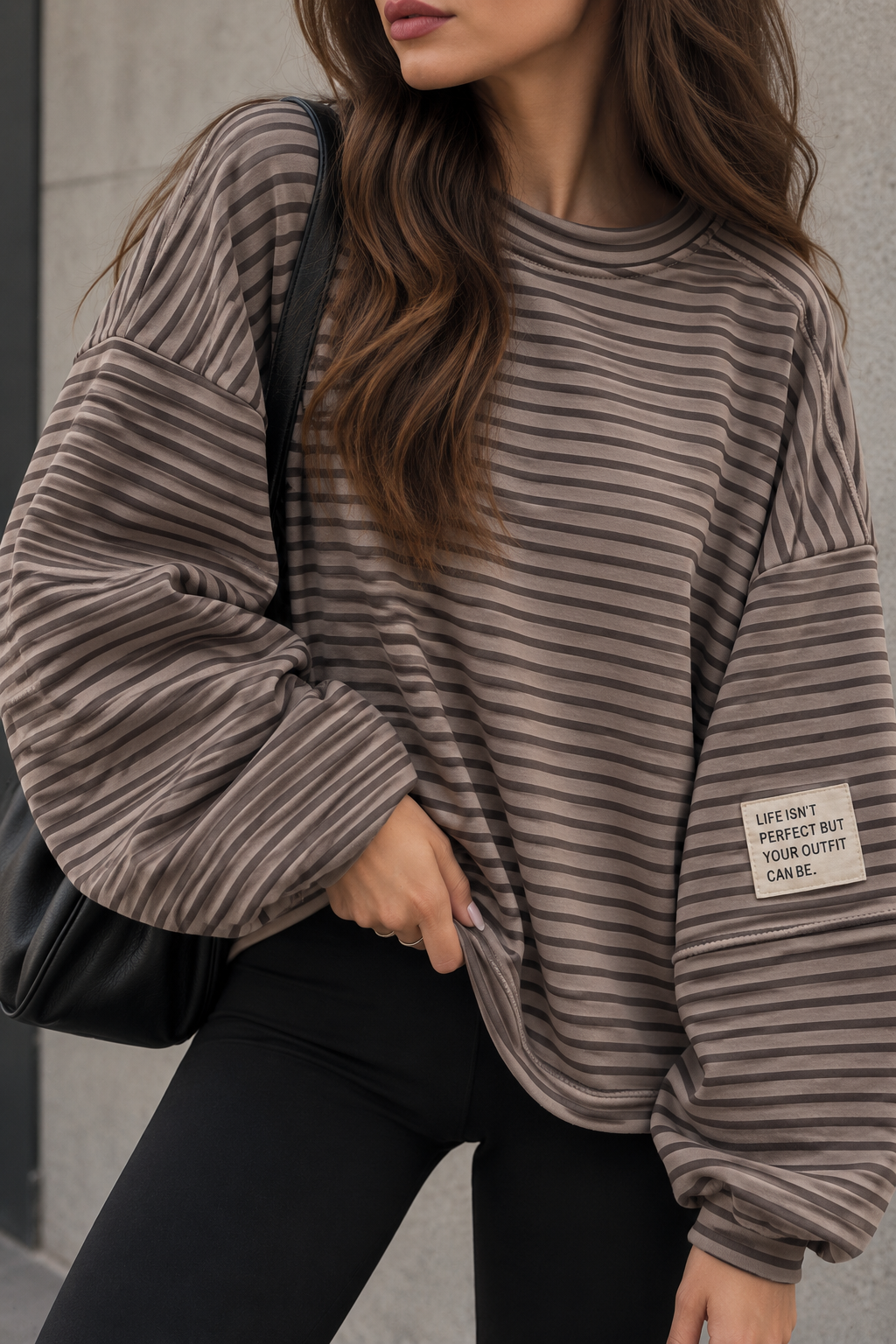 STREIFEN SWEATSHIRT LIFE ISN‘T PERFECT - versch. Farben