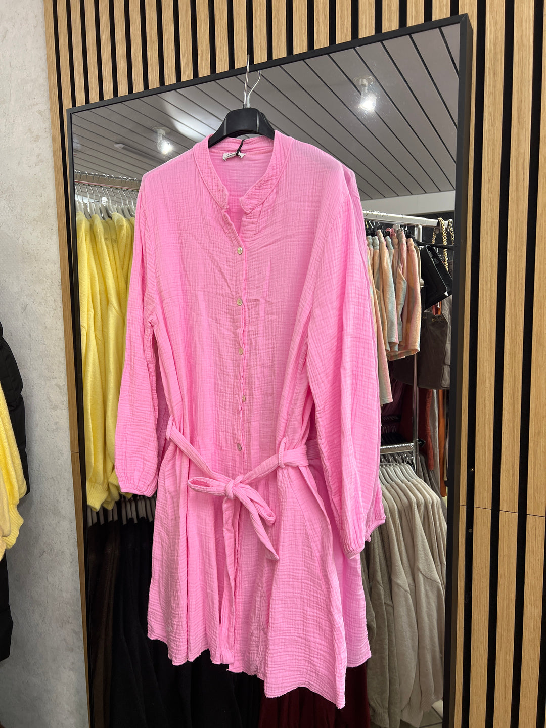 MUSSELIN BLUSENKLEID - pink