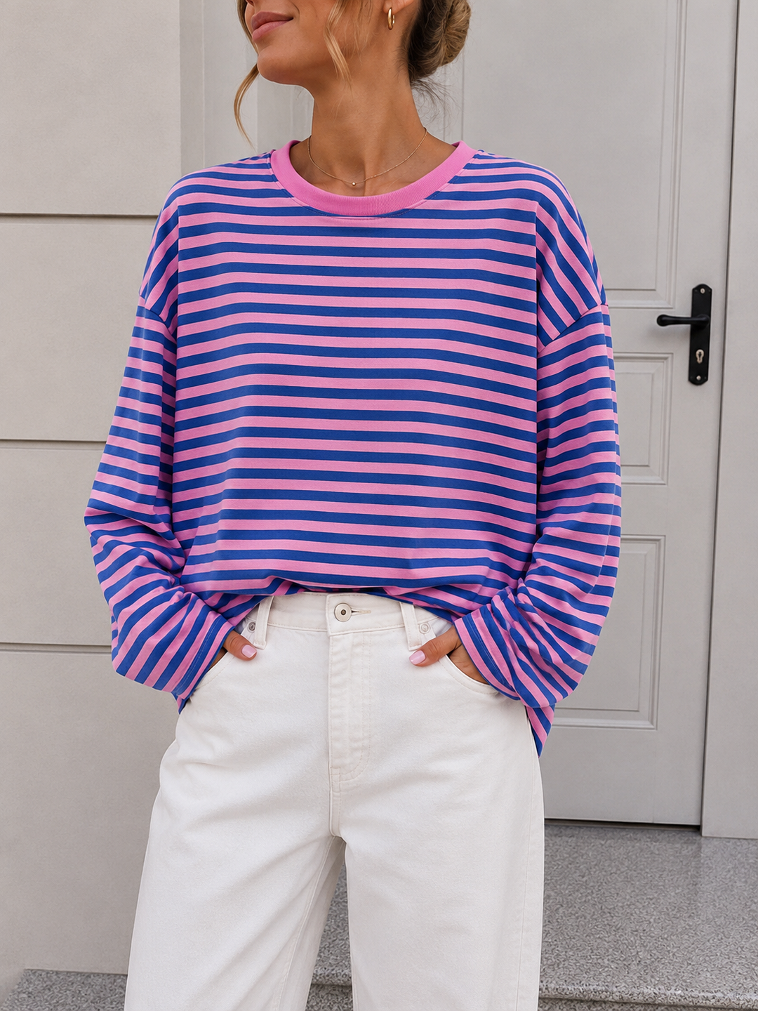 DÜNNES STREIFEN OVERSIZE SHIRT MONA - versch. Farben