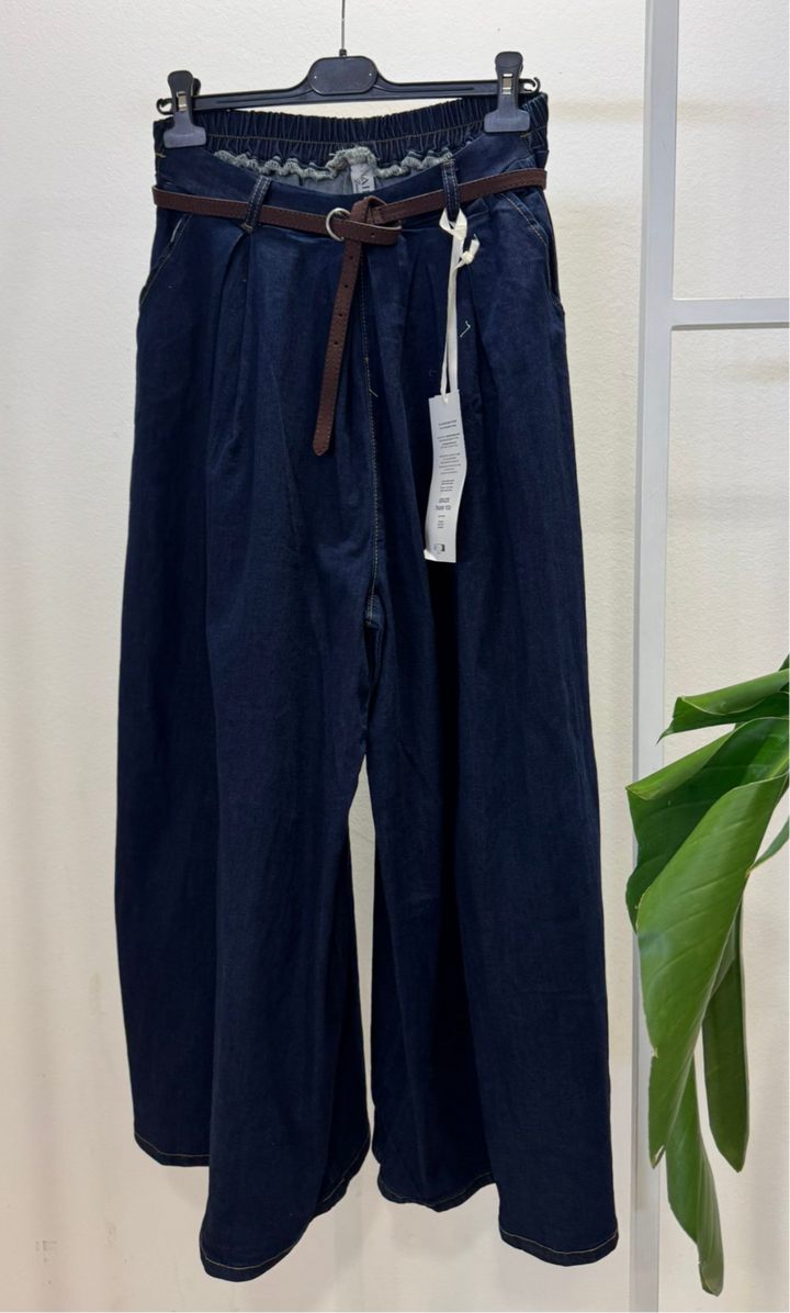 SUPER WEITE JEANS CULOTTE - dunkelblau