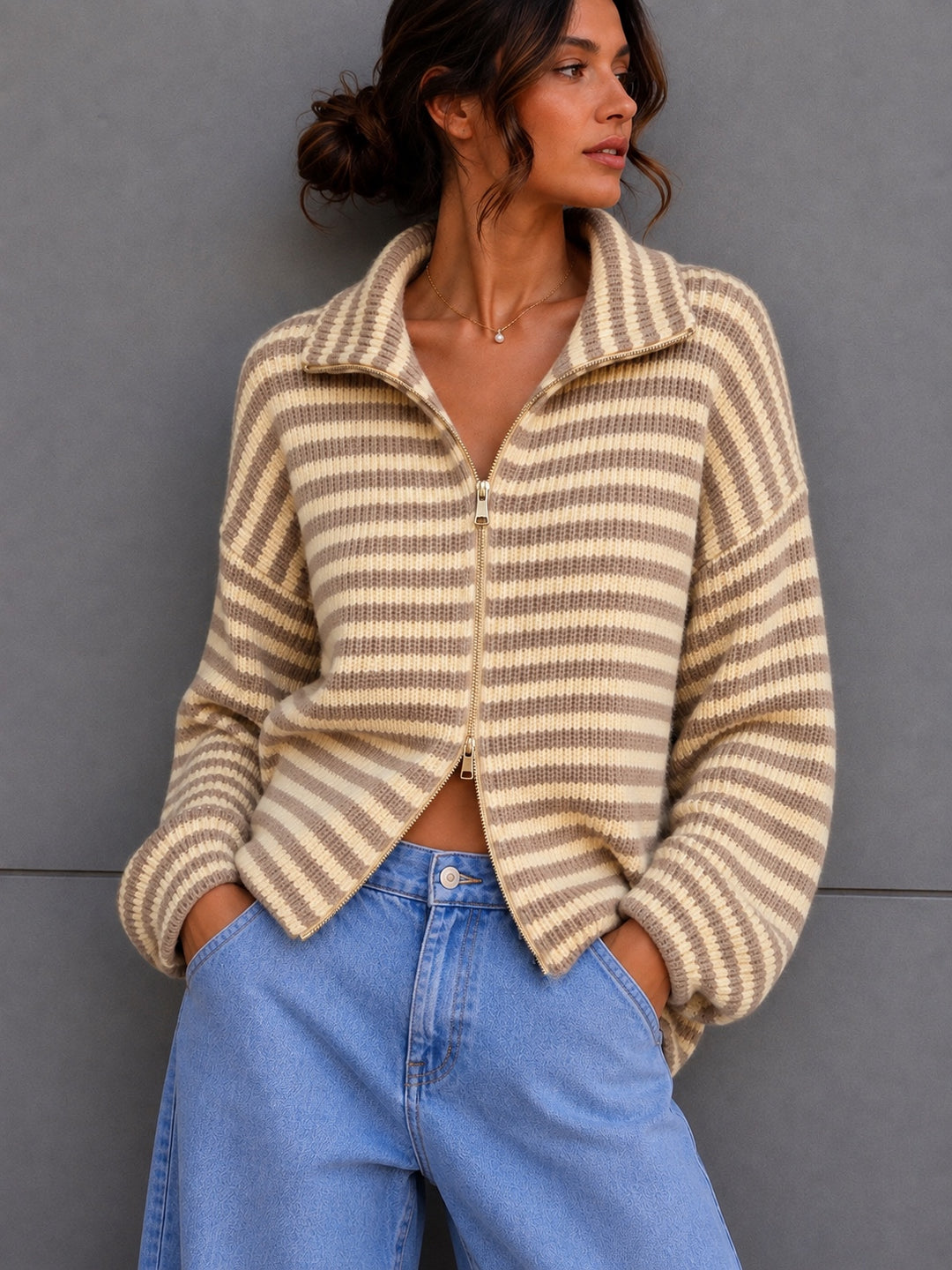 STREIFEN STRICKJACKE MELODIE - versch. Farben