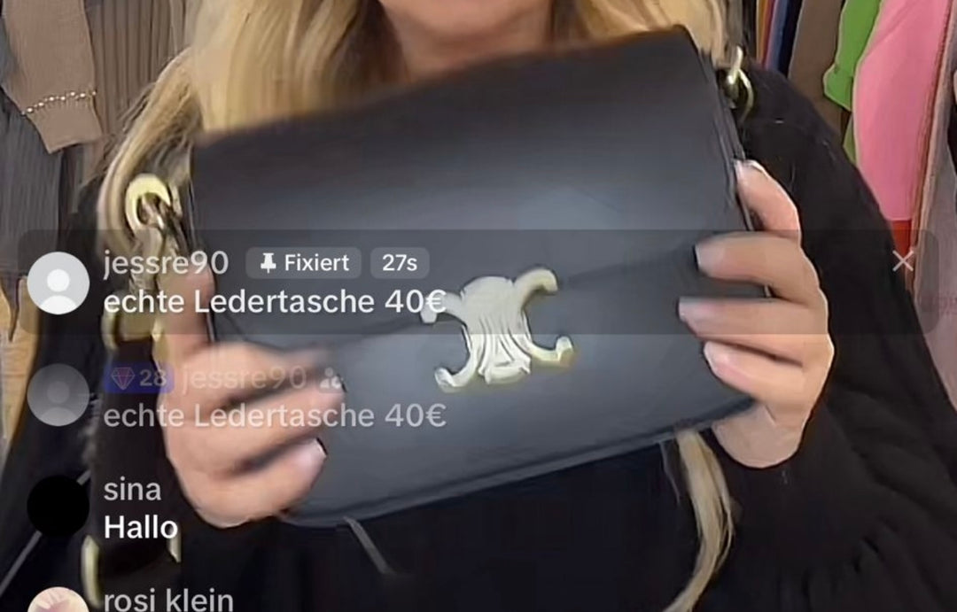 ECHTLEDER TASCHE GLATT-schwarz