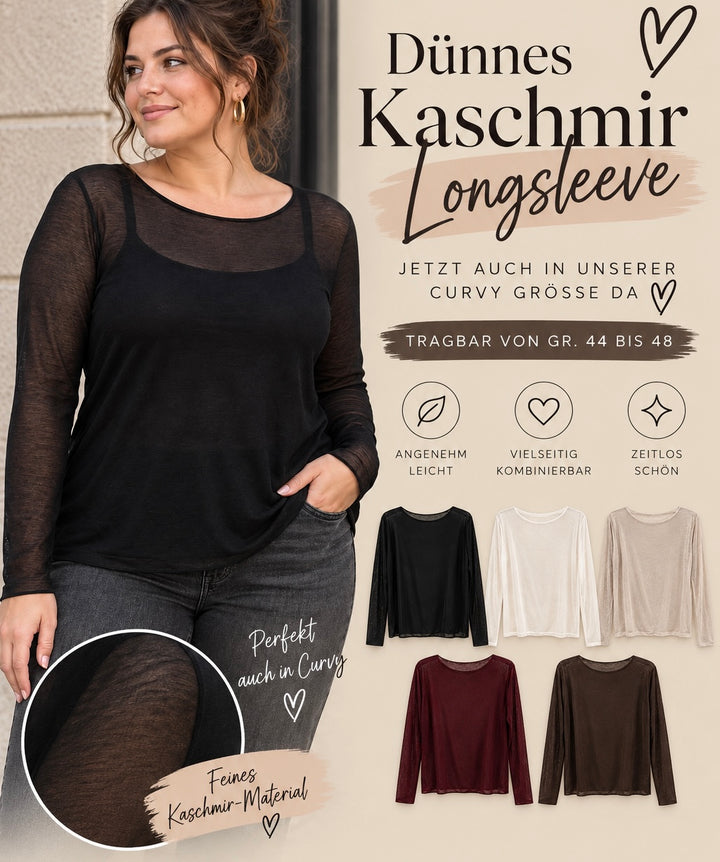 DÜNNES KASCHMIR LONGSLEEVE  - versch. Farben