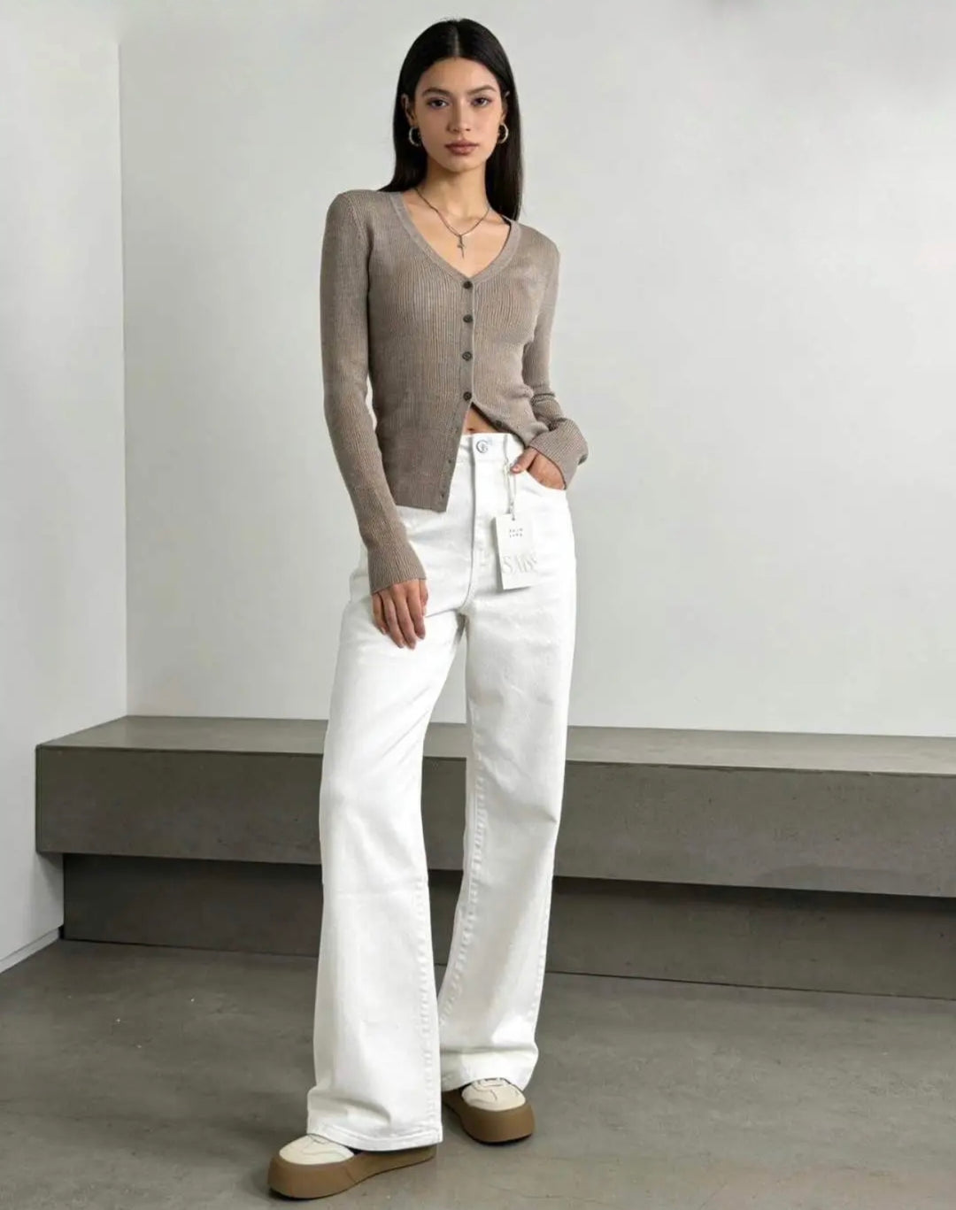 WIDE LEG JEANS WHITE