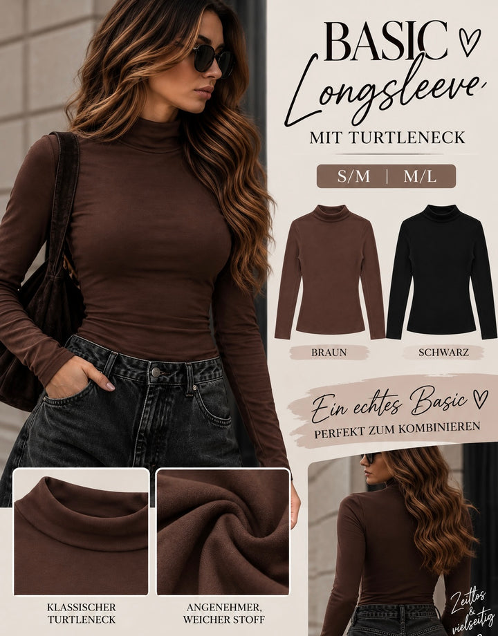 BASIC LONGSLEEVE mit Mini Turtleneck - versch. Farben