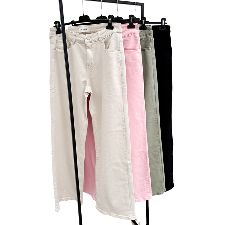 CURVY COLOR WIDE LEG JEANS - versch. Farben