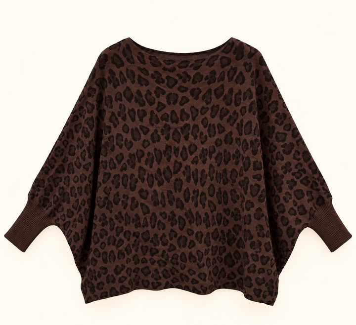 LEO OVERSIZE PULLOVER - dunkelbraun