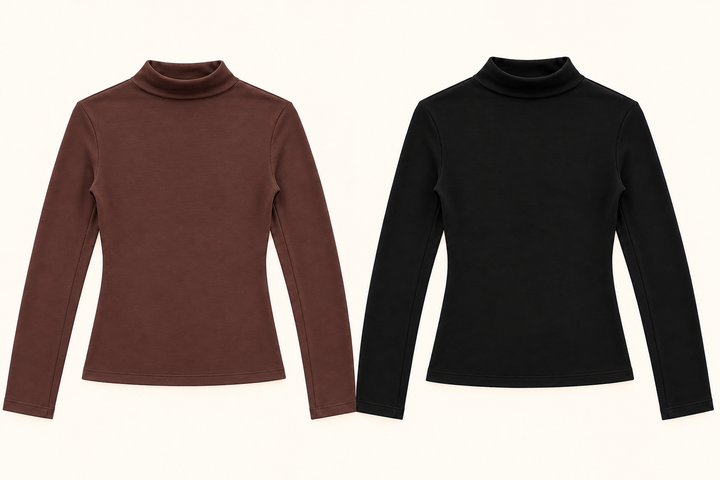 BASIC LONGSLEEVE mit Mini Turtleneck - versch. Farben