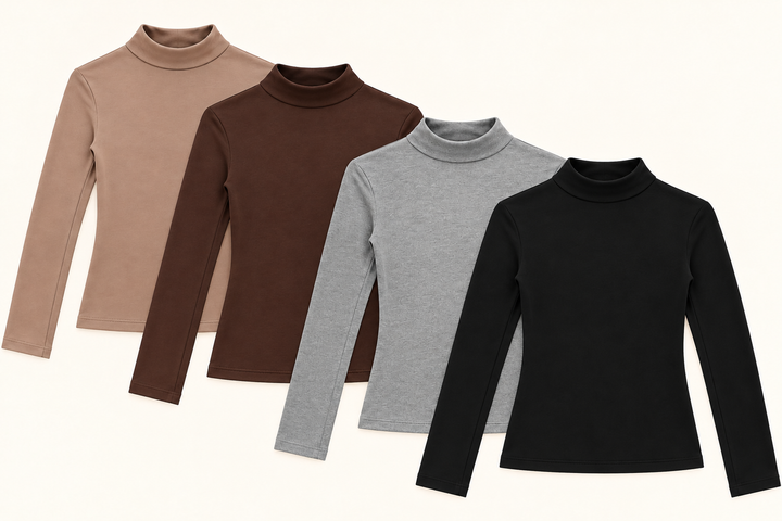 BASIC LONGSLEEVE INES mit Turtleneck - versch. Farben