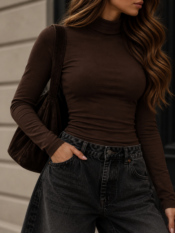 BASIC LONGSLEEVE INES mit Turtleneck - versch. Farben