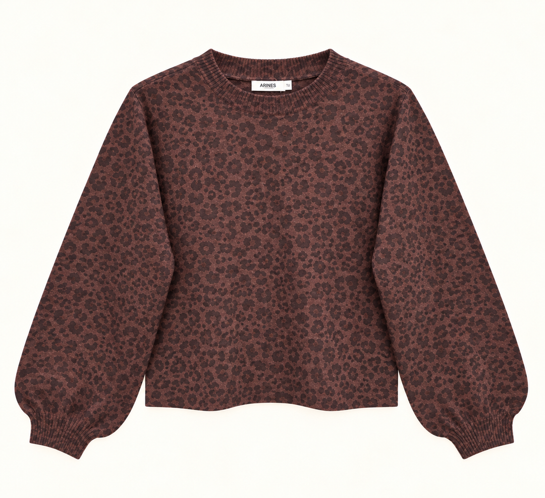 LEO STRICKPULLOVER zum binden - dunkelbraun