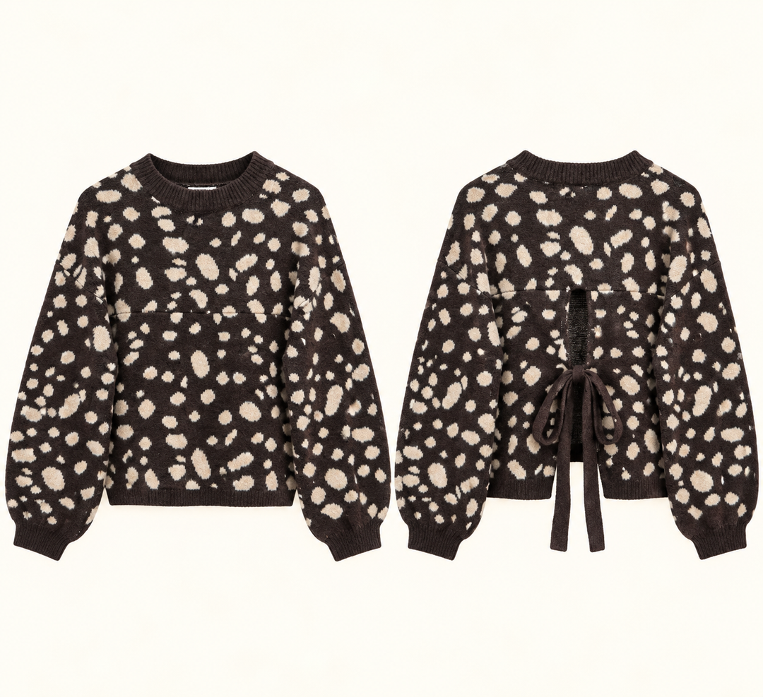 PULLOVER BAMBI mit Schleife - Braun