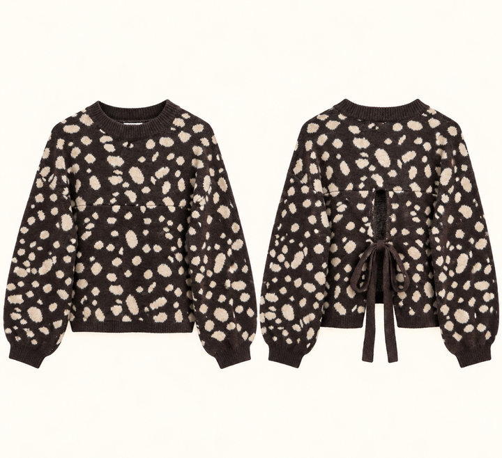 PULLOVER BAMBI mit Schleife - Braun