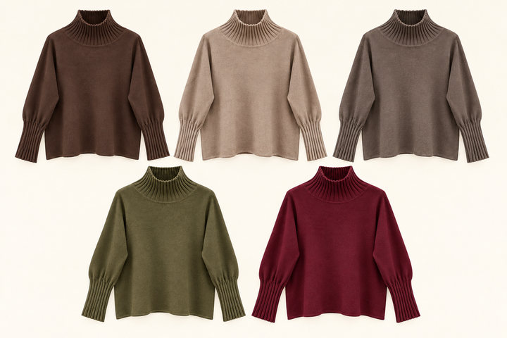 STRICKPULLOVER DIANA mit Turtleneck - versch. Farben