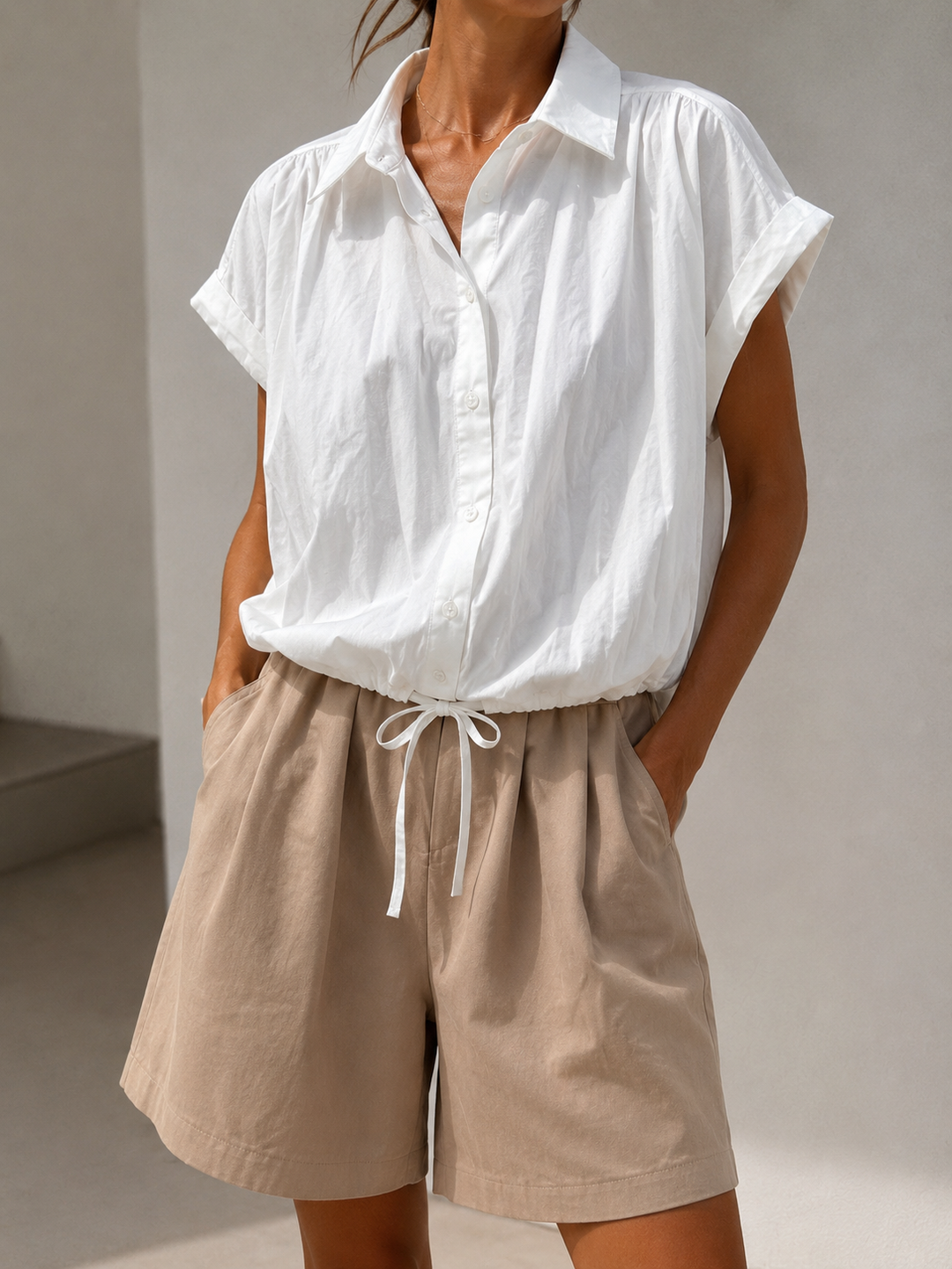 LOCKERE KURZARM BLUSE EVE - versch. Farben