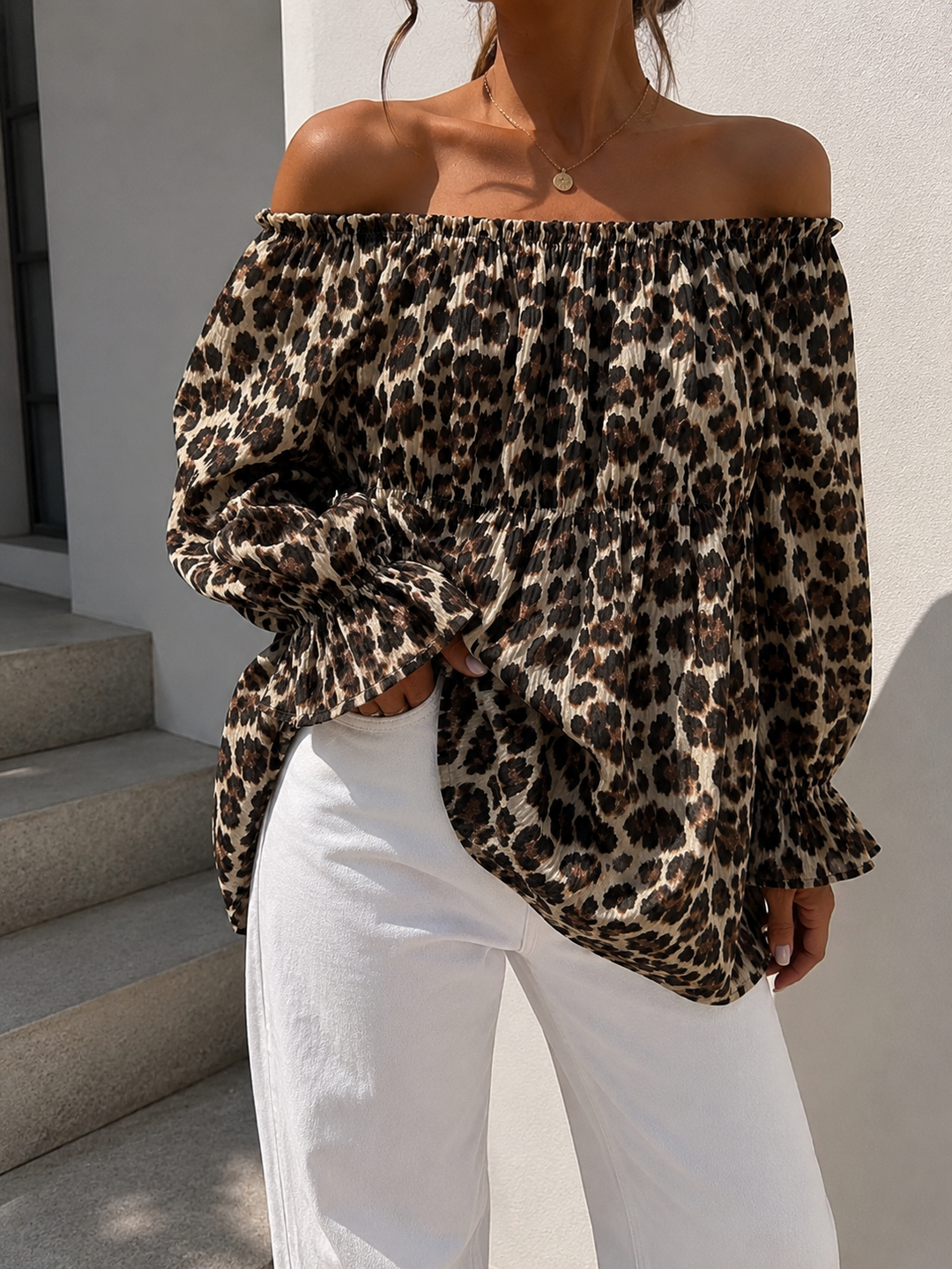LEO MUSSELIN OFF SHOULDER TUNIKA