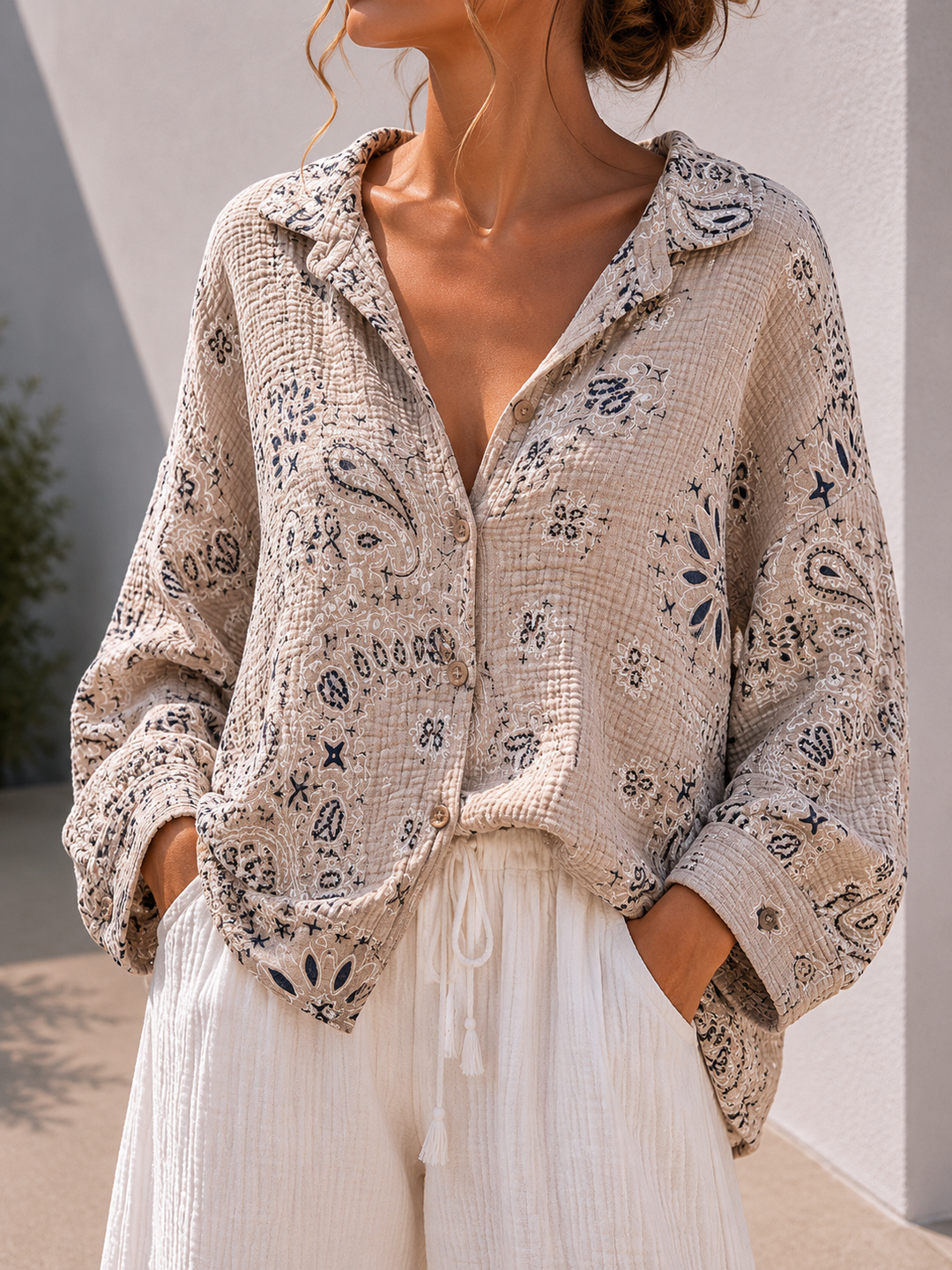 PAISLEY MUSSELIN BLUSE - versch. Farben